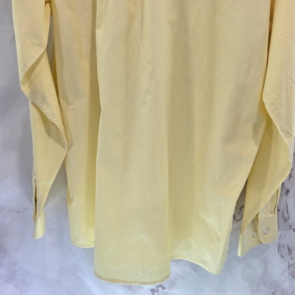 Cinch Shirt Mens Medium Bright Banana Yellow Button Down Long Sleeve Western - Picture 7 of 10
